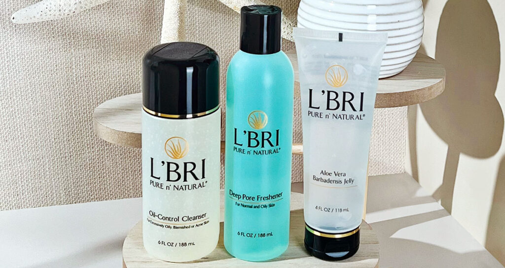 L'Bri Oil-Control Cleanser, Deep Pore Freshener and Aloe Jelly skincare trio for effective Acne and Blemish Control