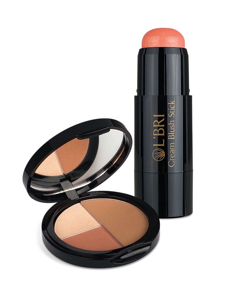 Contour, Highlight, & Blush with the Trio Contour Compact and Cream Blush Stick